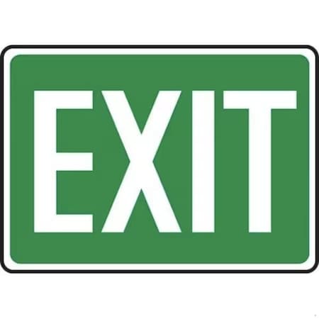 Accuform Exit Sign, Adhesive Poly, 14 in W, 10 in H MEXT521VS